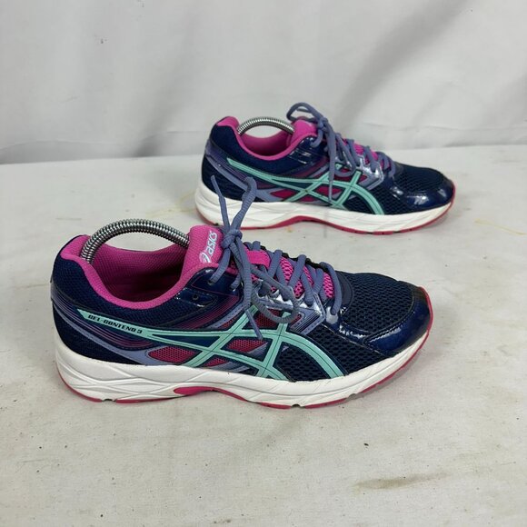 Asics Gel Contend 3 Womens Running Shoes Size 9.5 Navy/Pink Mesh & Synthetic - Picture 6 of 10